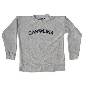 Woolly Threads Mock Neck Loop Knit Pullover Grey South Carolina Sweatshirt Large